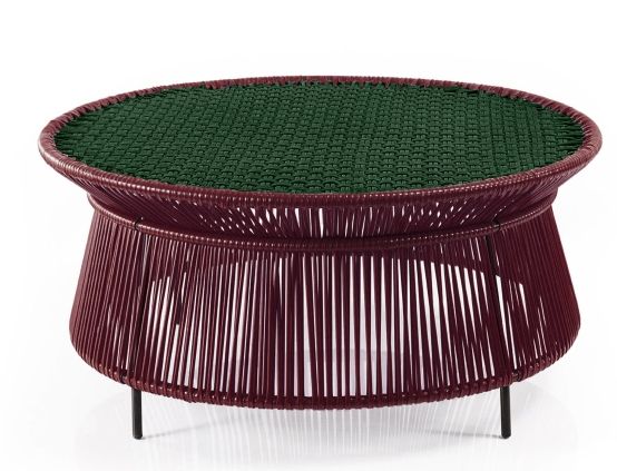 Caribe Chic Low Side Table Table d'appoint Outdoor ames Noir rouge / Vert mousse / Noir