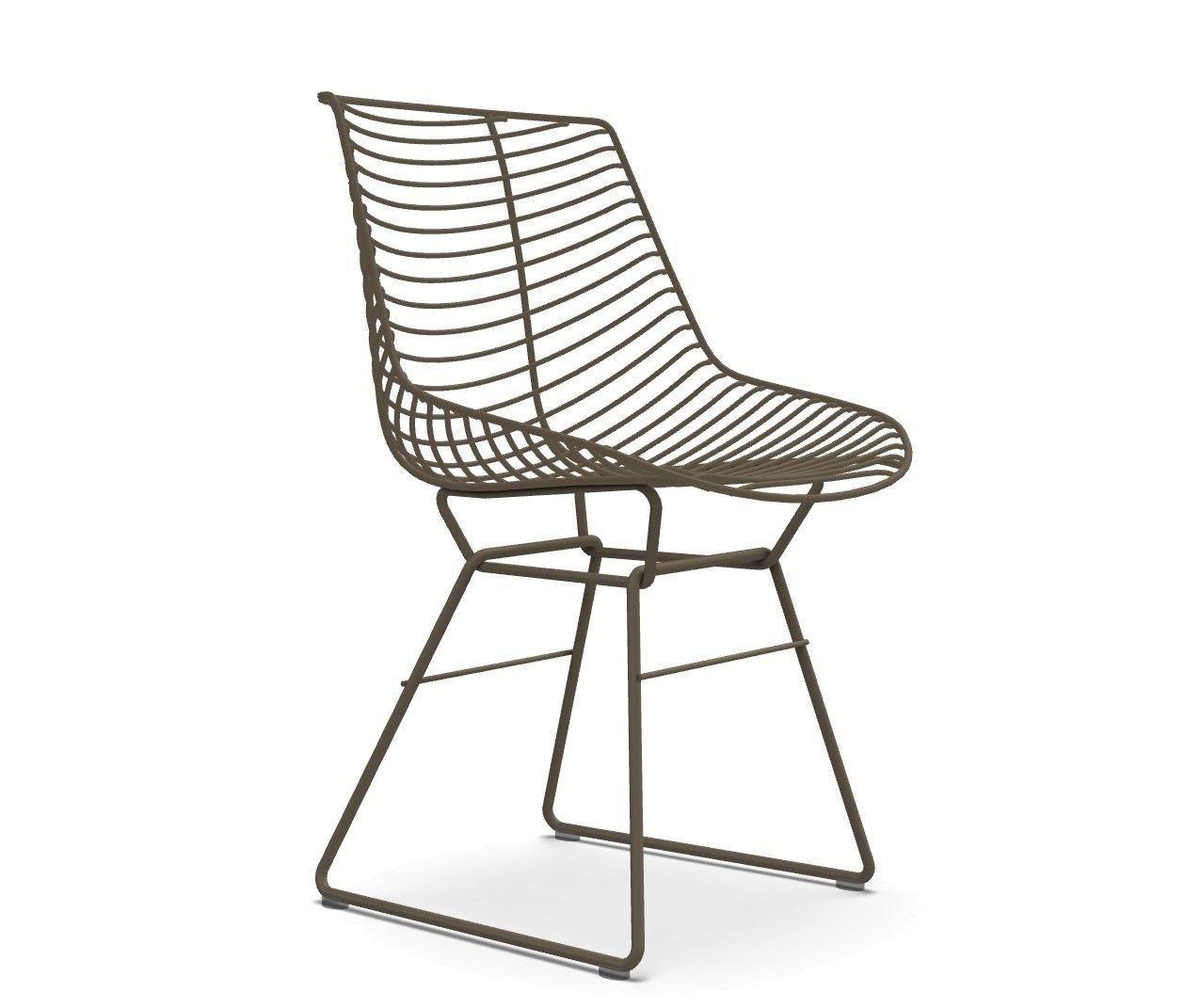 Flow Filo Stuhl von MDF Italia mit Kufengestell, geeignet für Innen- und Außenbereich.