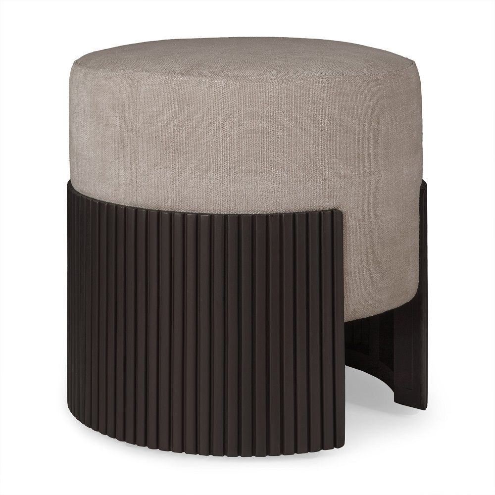 Roller Max pouf acajou gris foncé / tissu Rice Ethnicraft