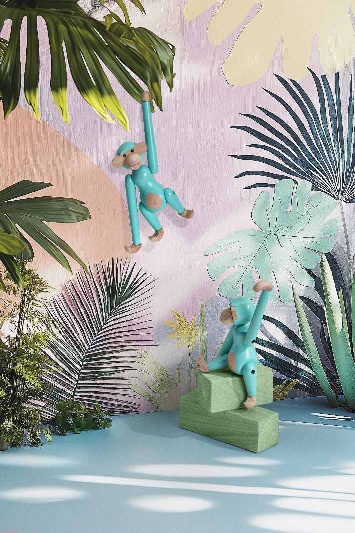 Singe mini coloré Kay Bojesen turquoise