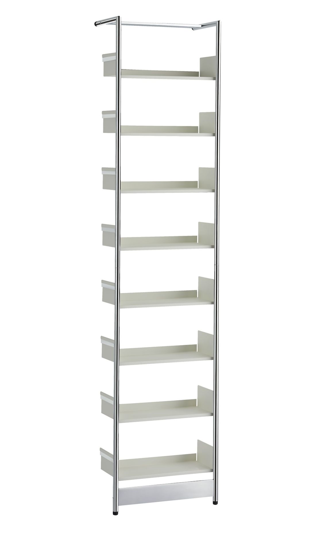 Pool 183 CD-Regal Mox Gestell chrom glanz Tablaren weiß