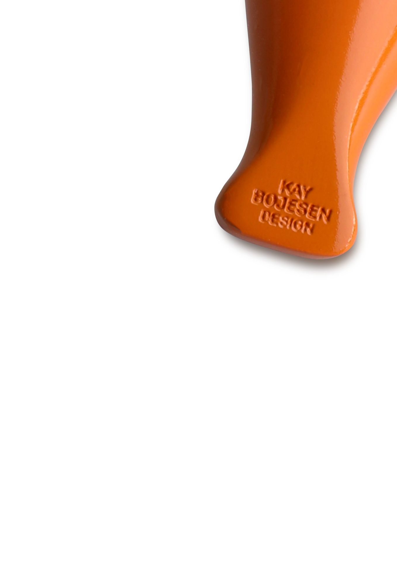 Oiseau rouge/orange Porte-clés métal argenté avec cuir naturel Kay Bojesen