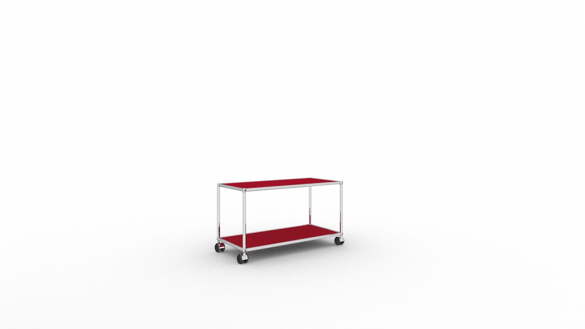 USM Haller TV Möbel mit Rollen rot