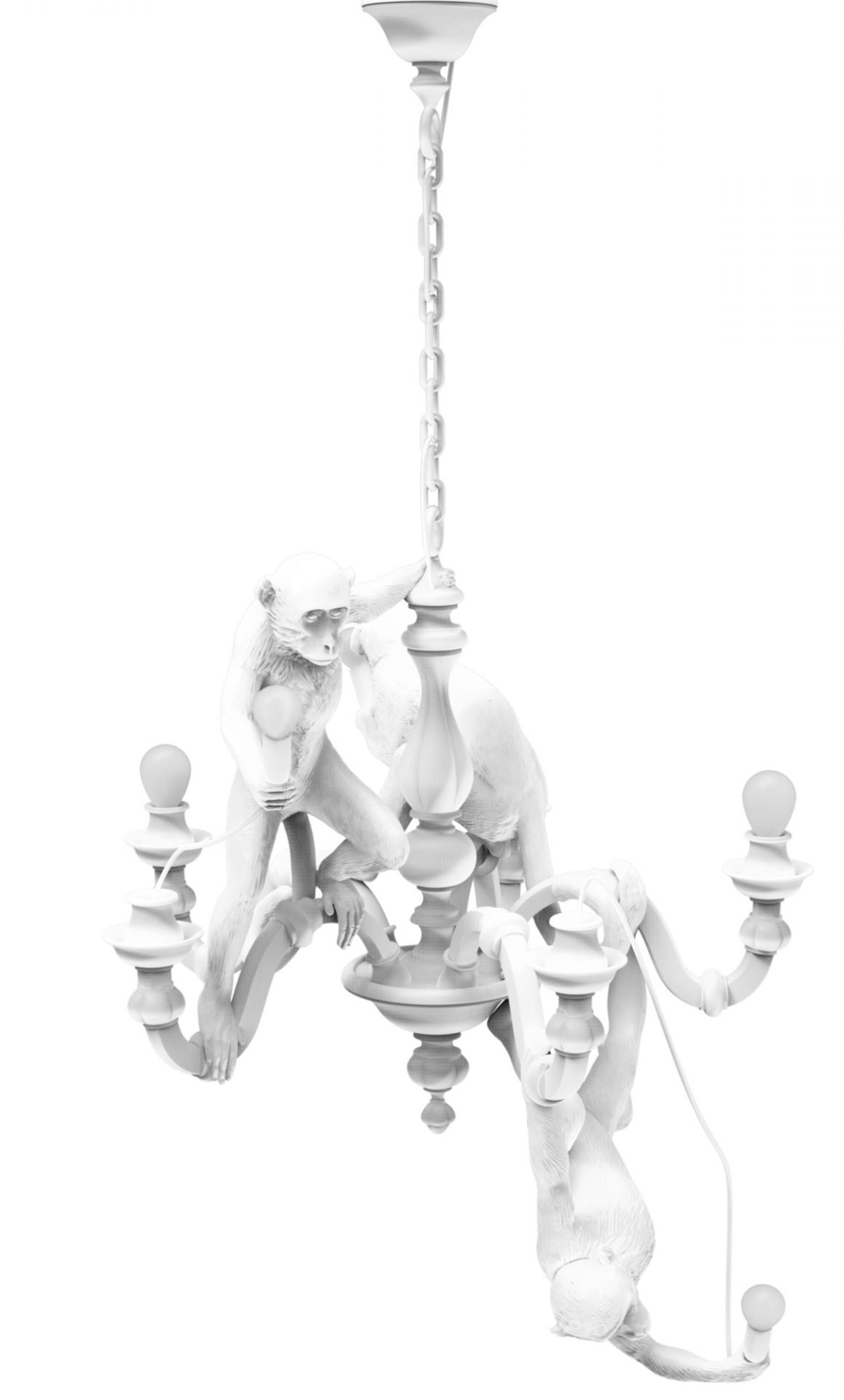 Monkey Chandelier Lampe de suspendue Seletti Blanc