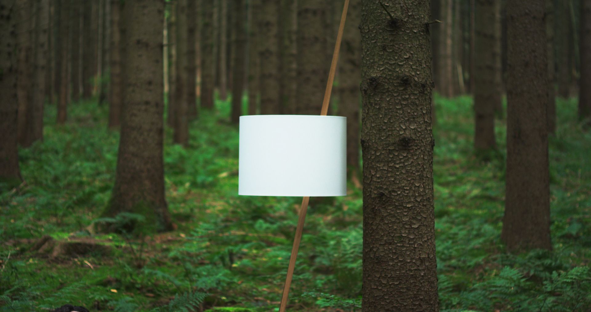 Luca Lean lampe penchée chêne naturel / blanc May grey