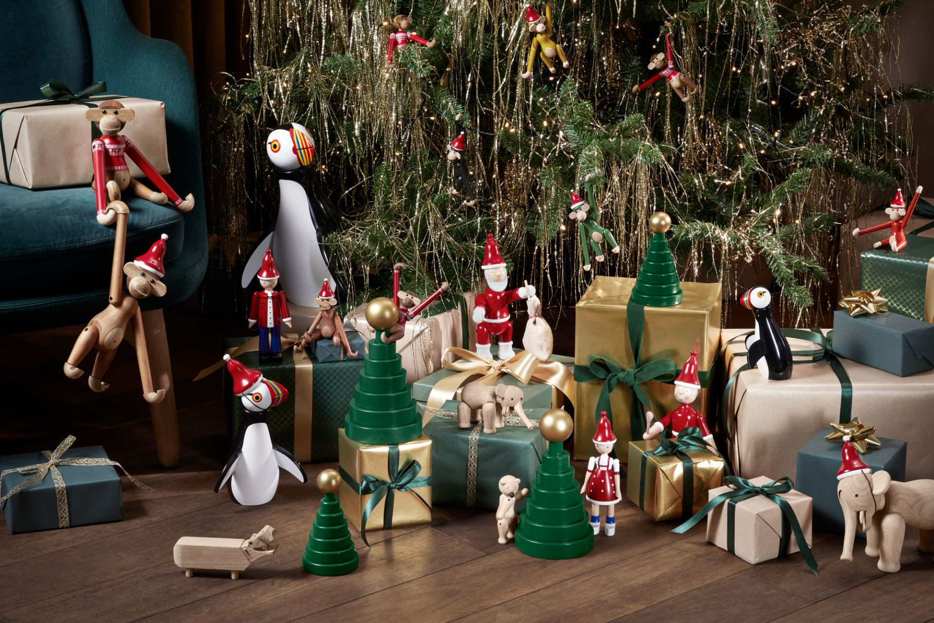 Christmas Jumper Singe 2024 petite figurine en bois Kay Bojesen