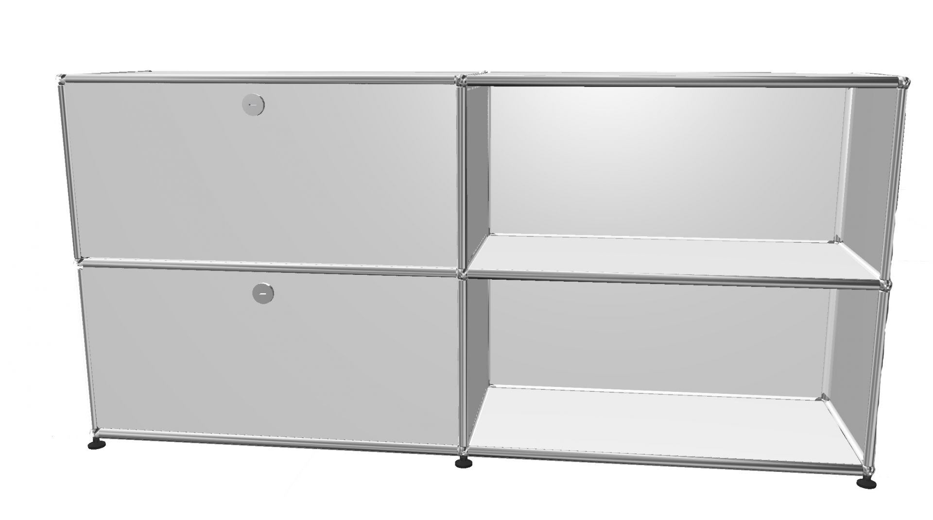 USM Haller Sideboard 2 Ouvert / 2 abattants à gauche Blanc pur - FAST DELIVERY