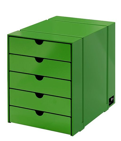 USM Haller Inos coffret C4 avec 5 plateaux fermés Home Office Vert