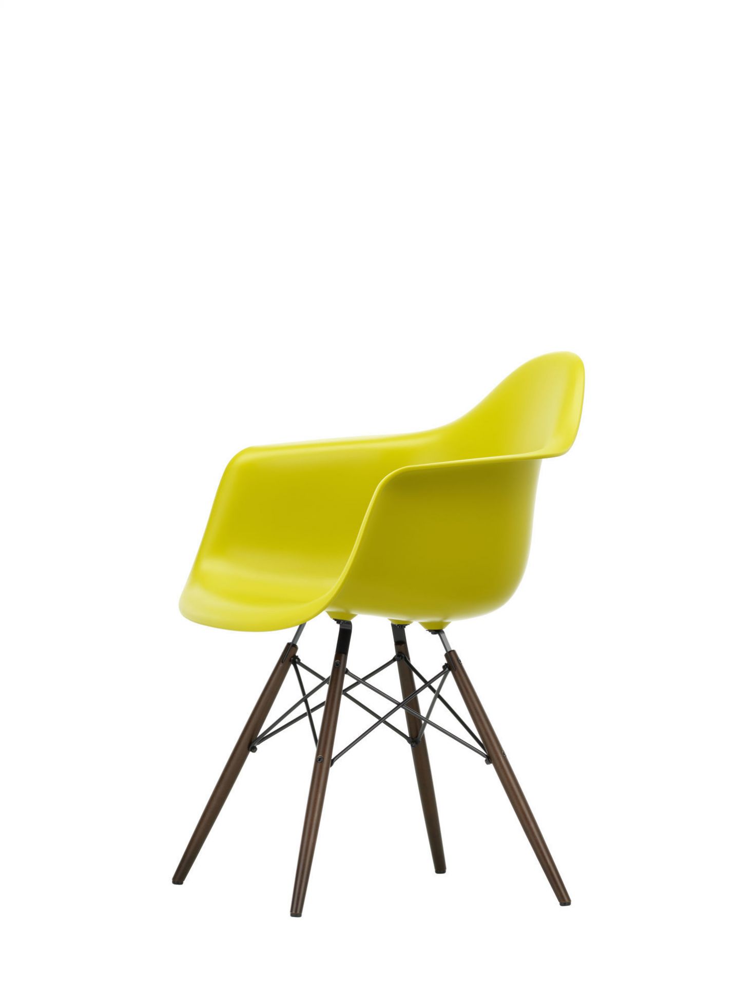 Eames Plastic Arm Chair DAW Chaise Vitra Érable jaunâtre - Granite gris