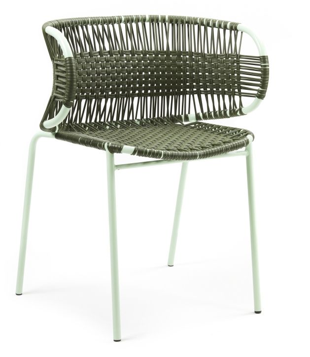 Cielo Stacking Armchair Chaise à accoudoirs empilable Outdoor ames Vert olive - Vert pastel