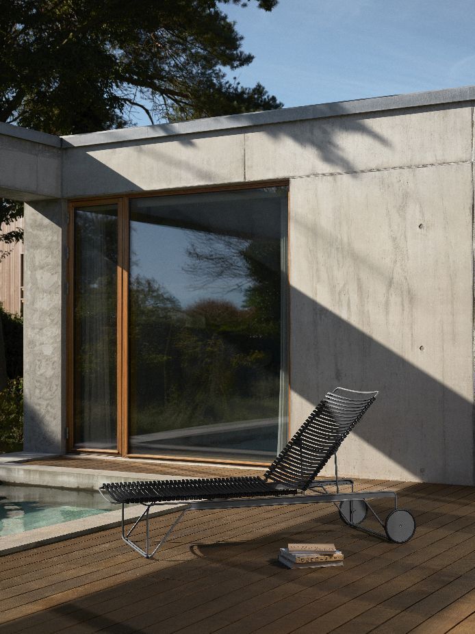 Click Chaise Longue ajustable Bain de soleil extérieur HOUE