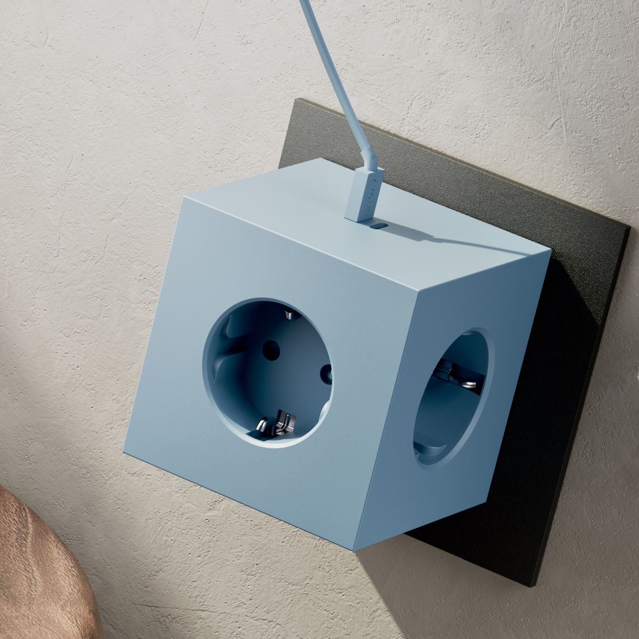 Square 2 - Avolt Cube de prises avec USB-C shark blue dfp Design 