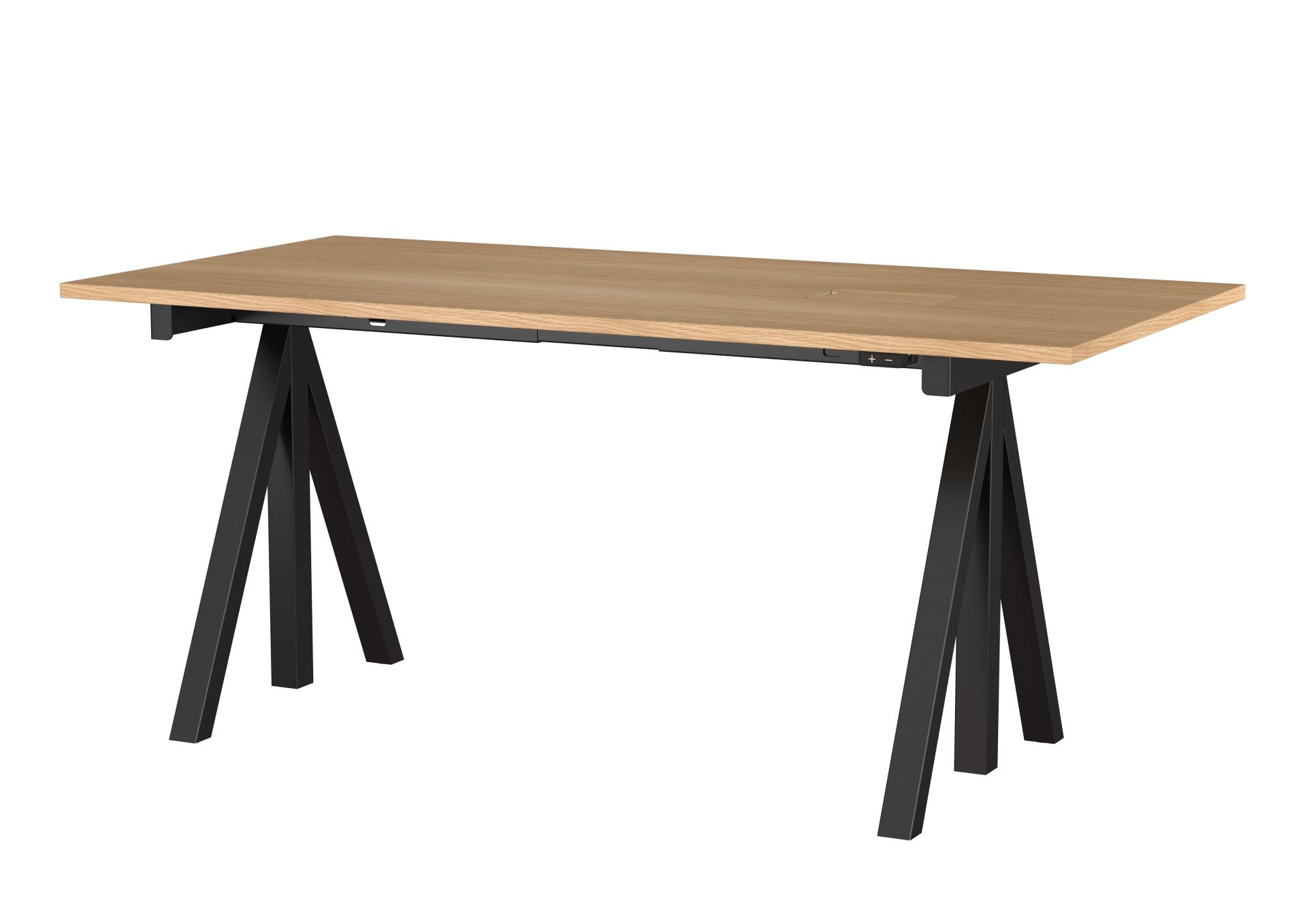 Works Bureau réglable en hauteur piétement noir String Furniture