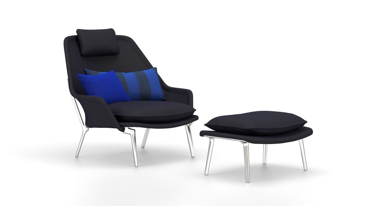 Slow Chair Ottoman Tissu Vitra 