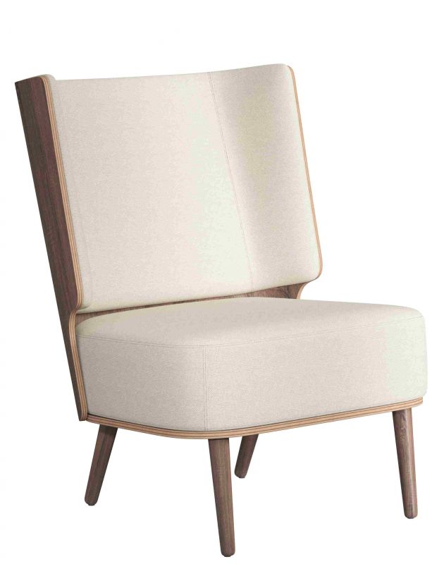Serena Lounge Chair fauteuil chêne teinté foncé novoform Sweet Vanilla