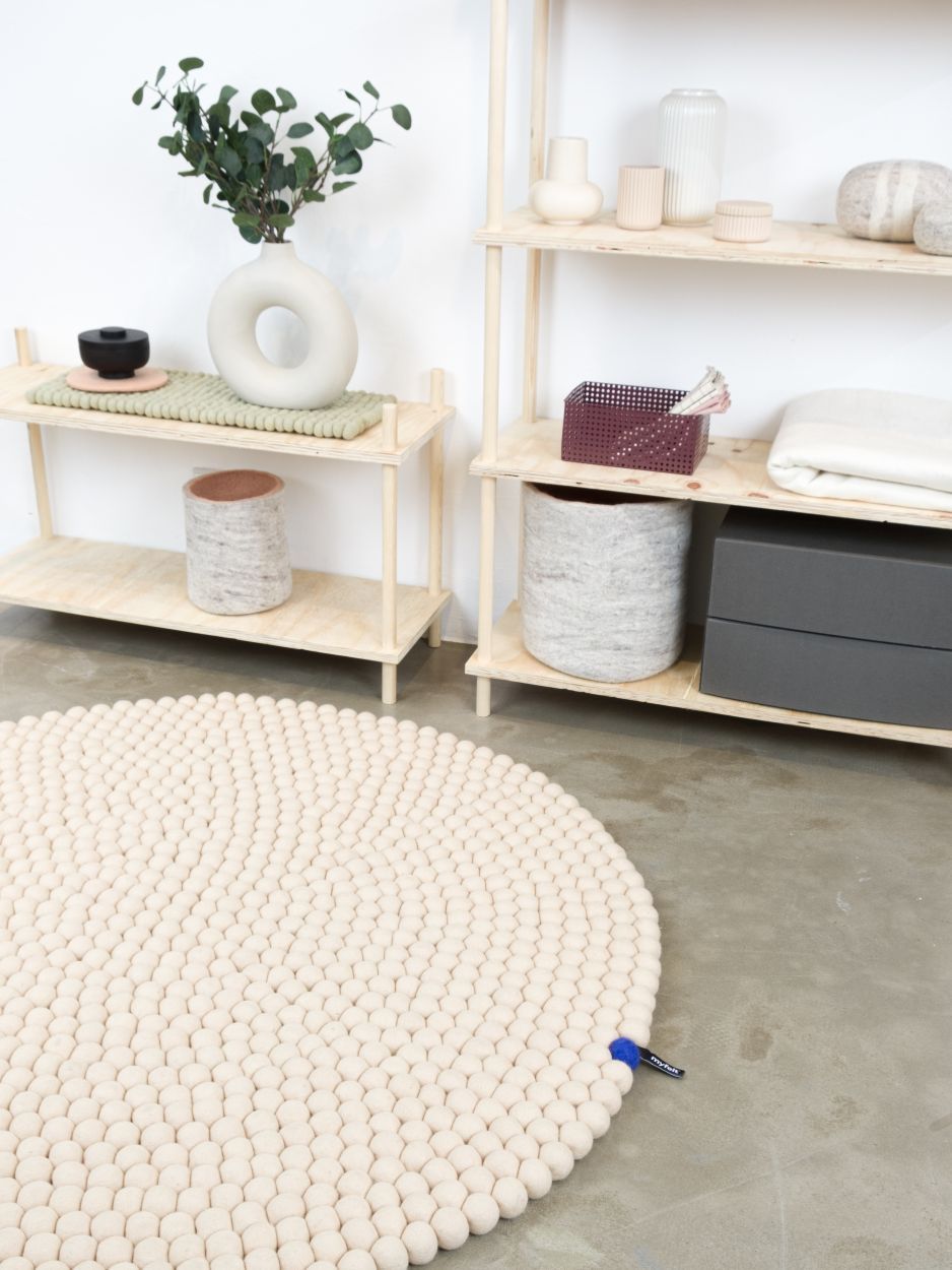 Big One Rund Tapis en feutre Ø 200 cm myfelt Beige