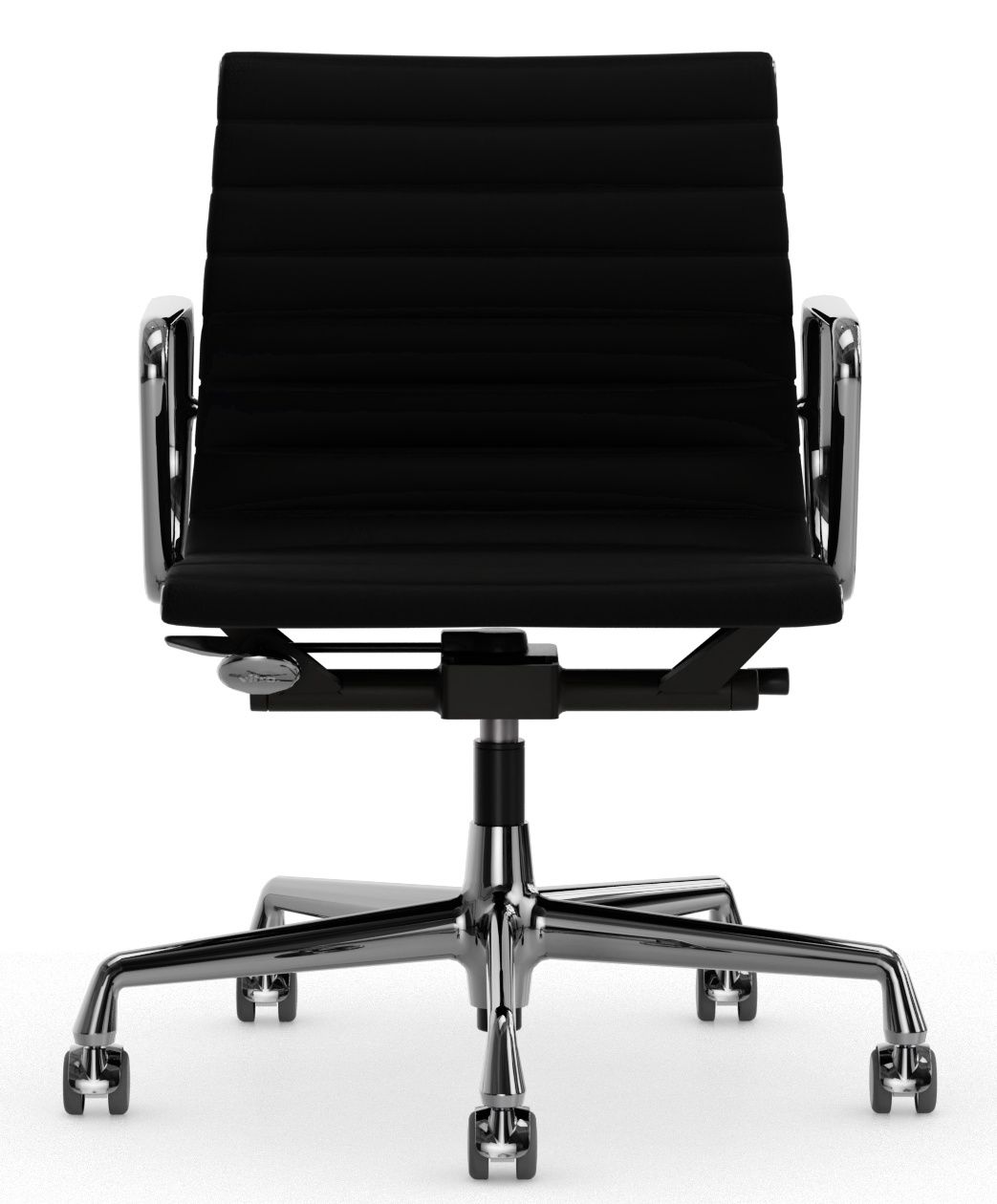 Aluminum Chair EA 118 / EA118 Chaise Cuir Premium Nero Vitra Aluminum Chair EA 118 / EA118 Chaise Cuir Premium Nero Vitra