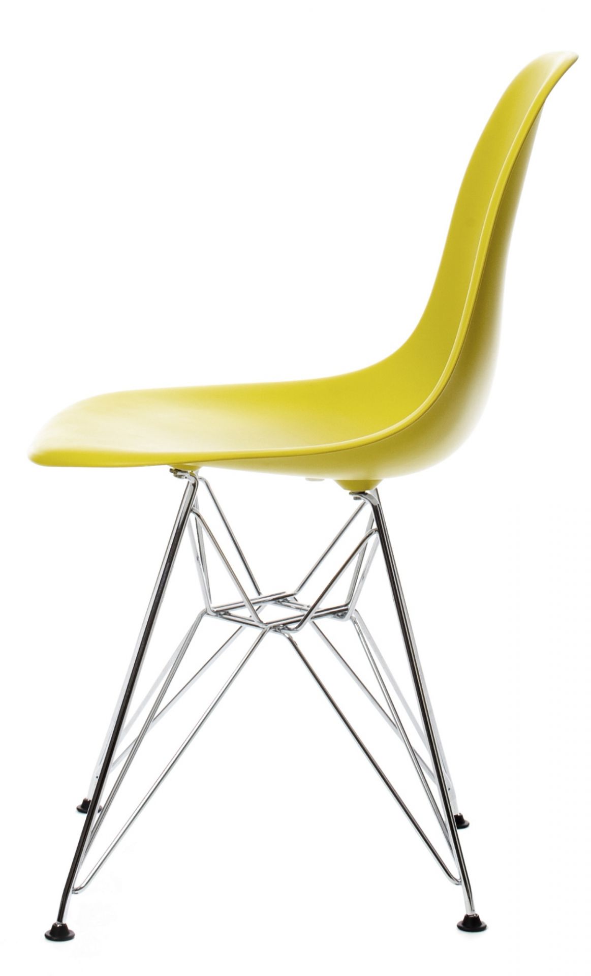 Eames Plastic Side Chair DSR Chaise Vitra Chromé-Moutarde