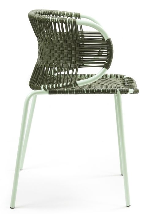 Cielo Stacking Armchair Chaise à accoudoirs empilable Outdoor ames Vert olive - Vert pastel