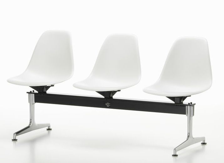 Eames Plastic Side Chair RE sur traverse Vitra 