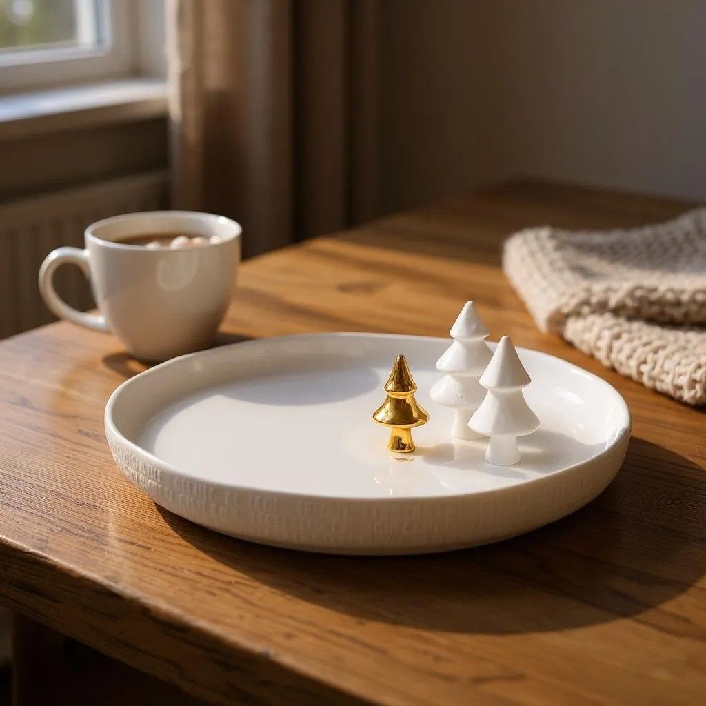 Histoires de porcelaine Assiette Sapins Roues