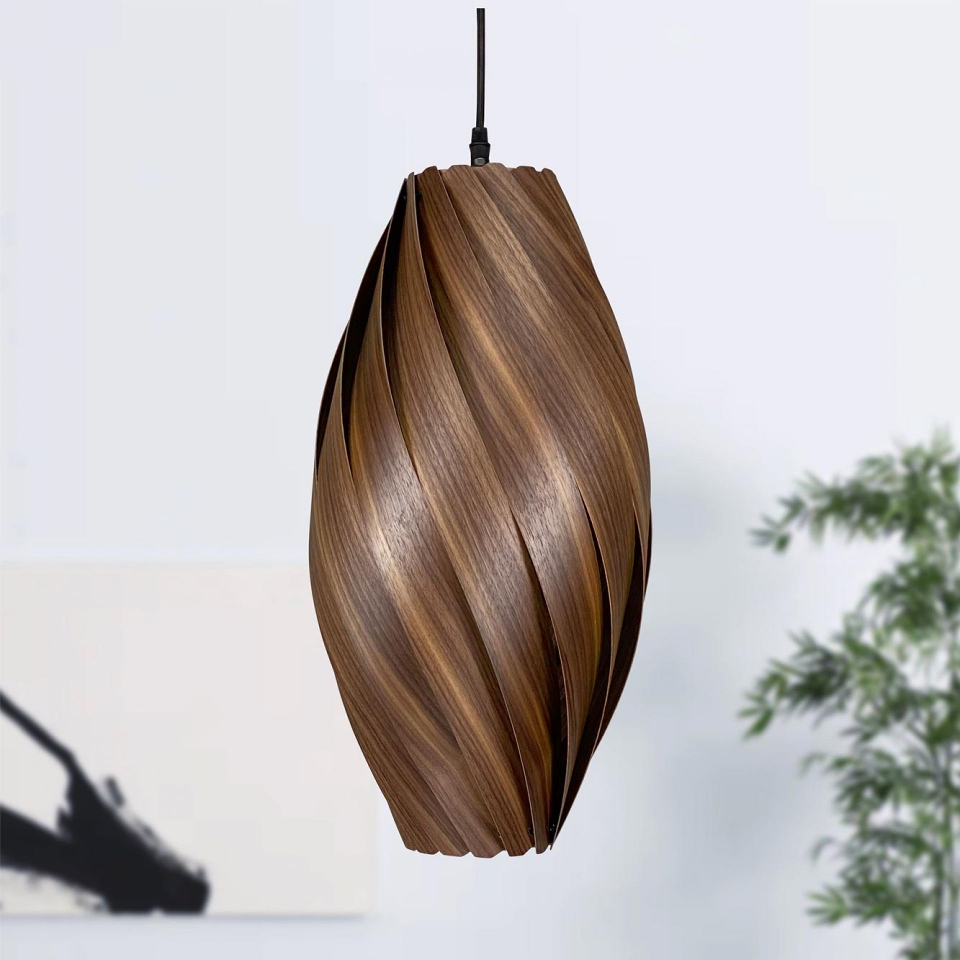 Ardére Lampe à suspendre allongée Noyer Gofurnit