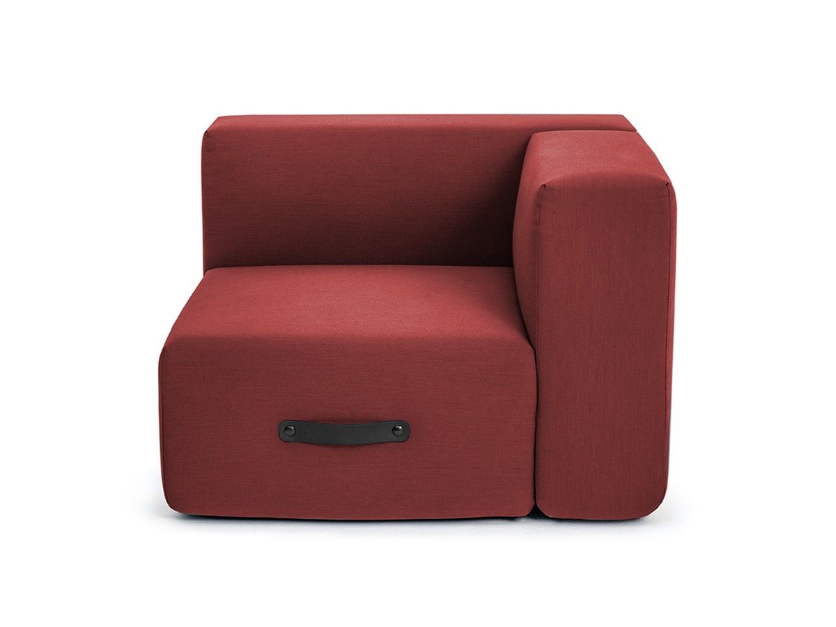 Rotes Miamia Outdoor Sofa Eckmodul (rechts) von Conmoto, modernes Gartensofa mit Armlehne.
