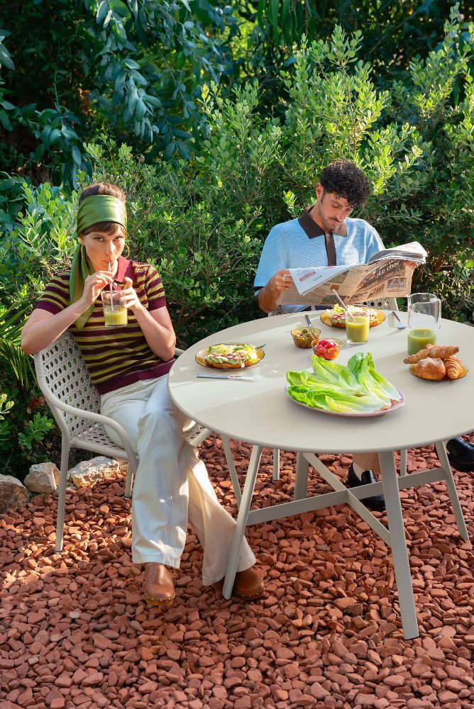 Croisette Bridge Chaise avec accoudoirs Extérieur Fermob