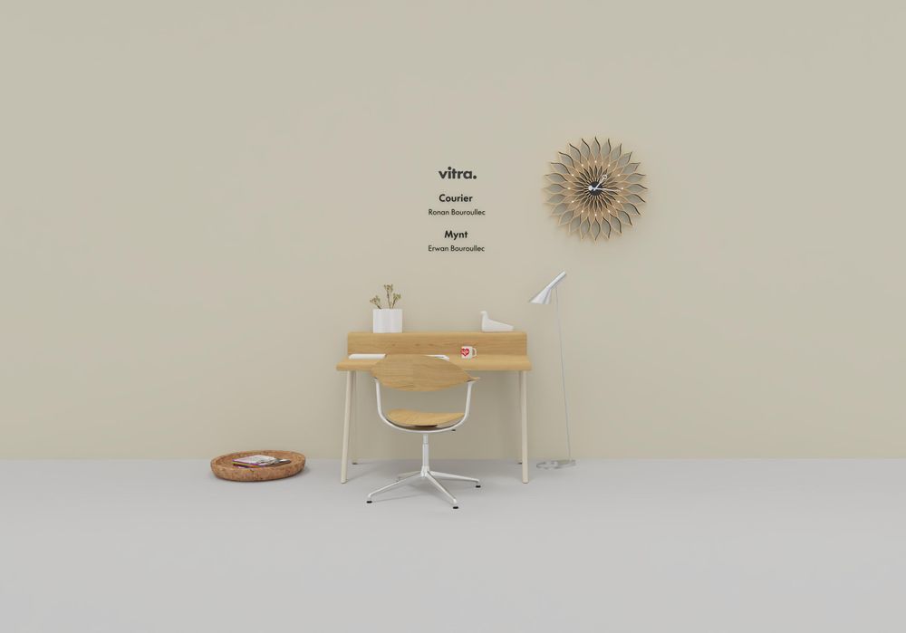 Mynt dossier et assise Plywood chaise de bureau Vitra