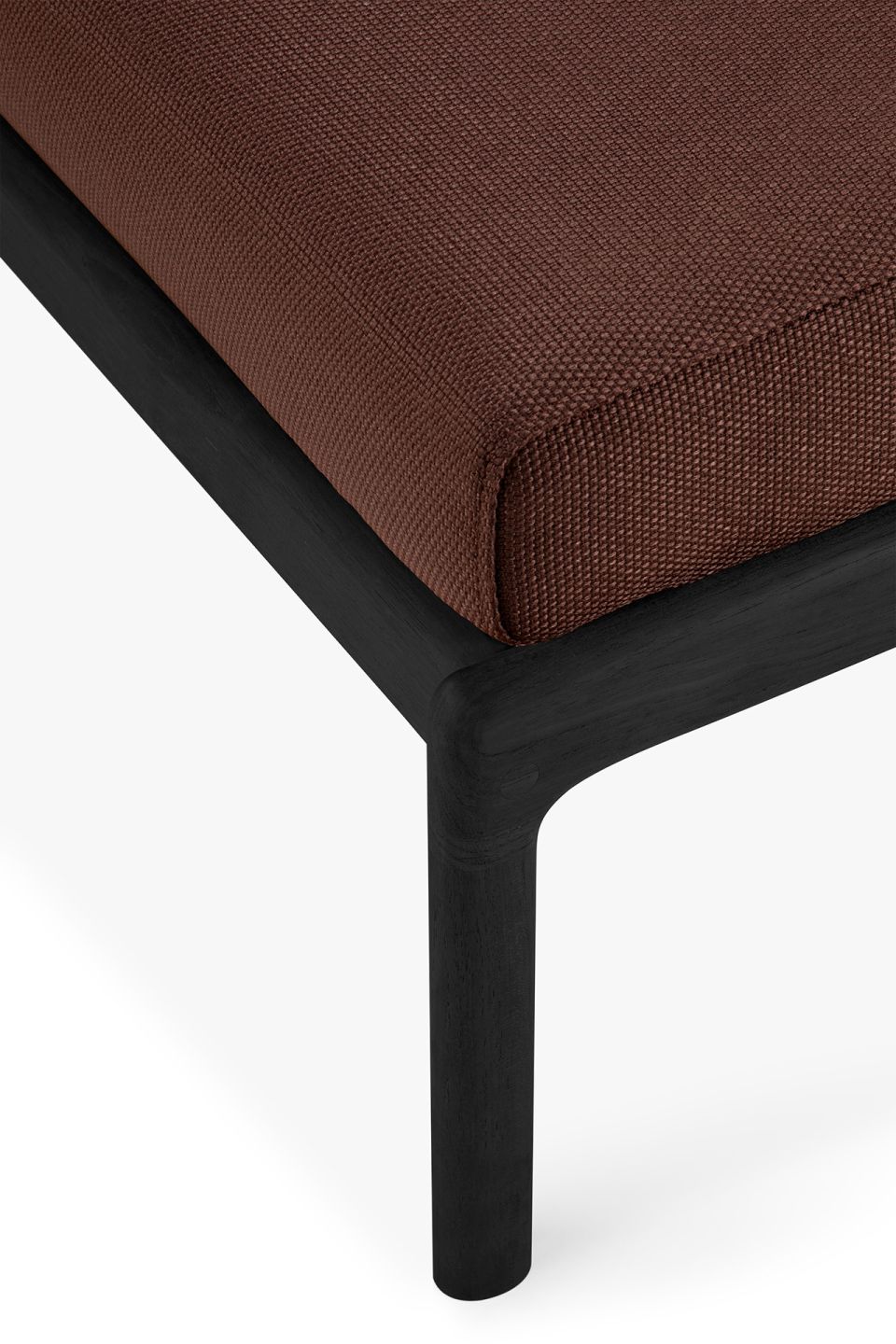 Pouf d'extérieur Jack Outdoor en teck noir et bordeaux Ethnicraft