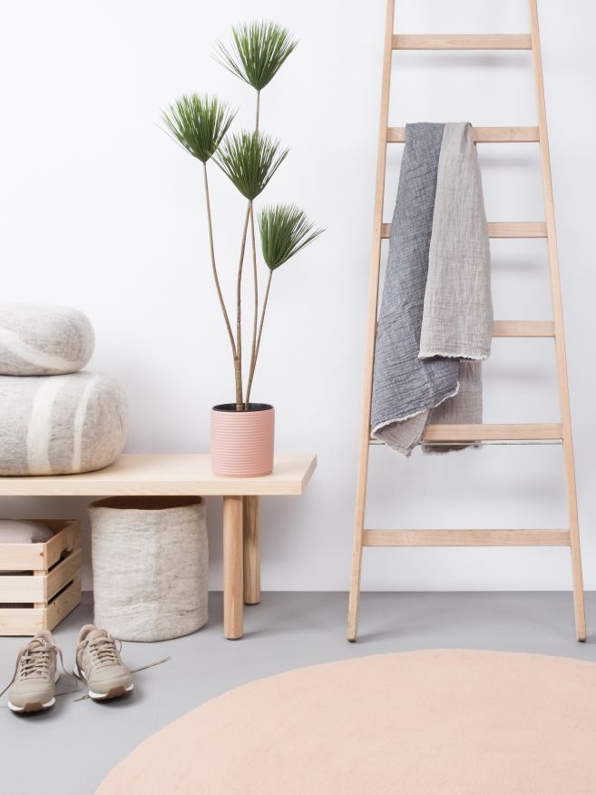 Mono Rond Tapis en feutre Ø 160 cm myfelt  Merle (rose)