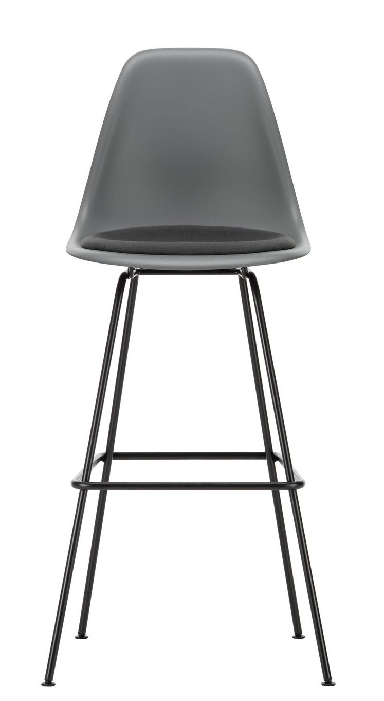 Eames Plastic Bar Stool Tabouret de bar haut avec coussin d'assise Vitra