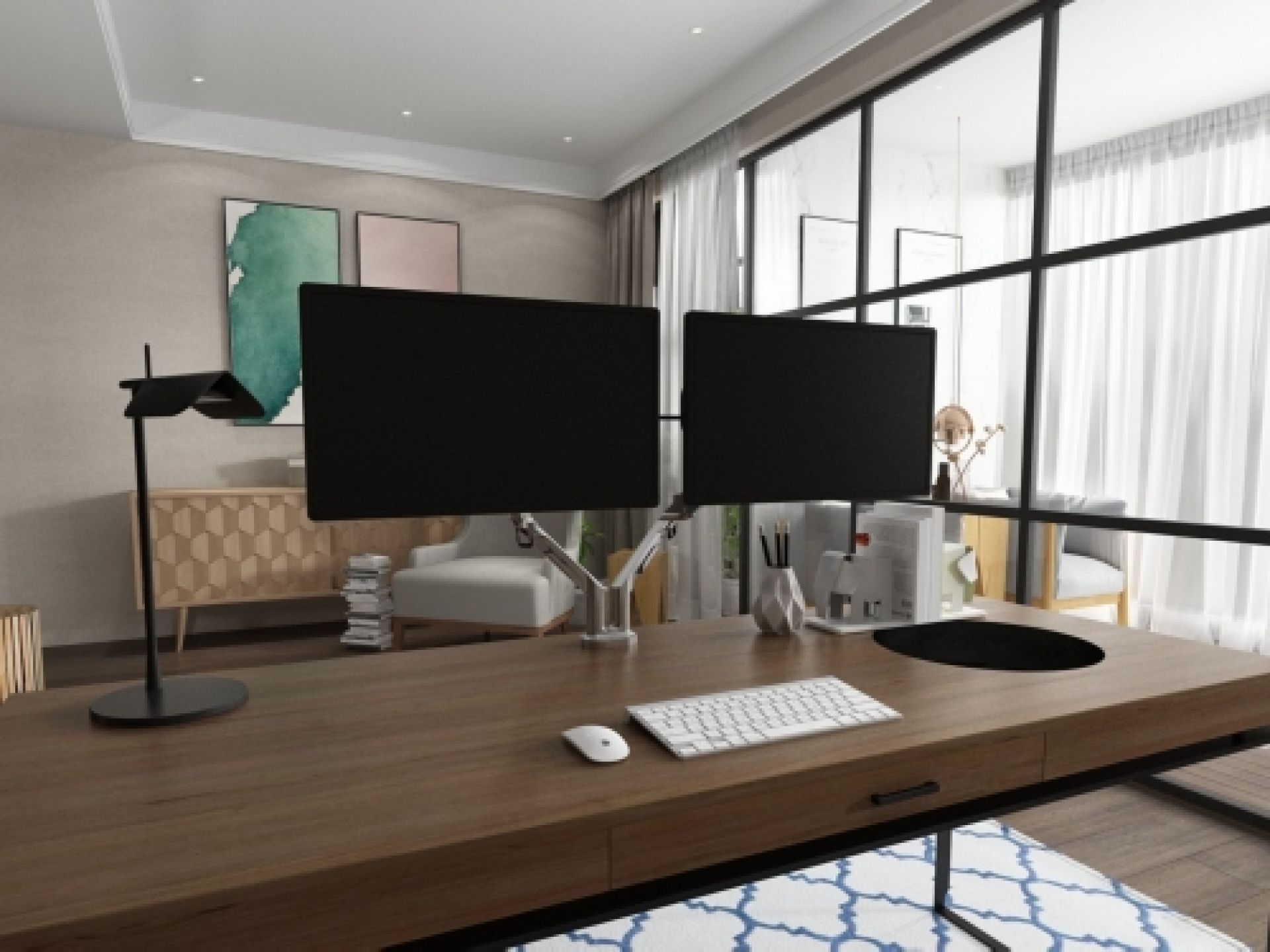 Bras pivotant pour moniteur Hiplift Blanc