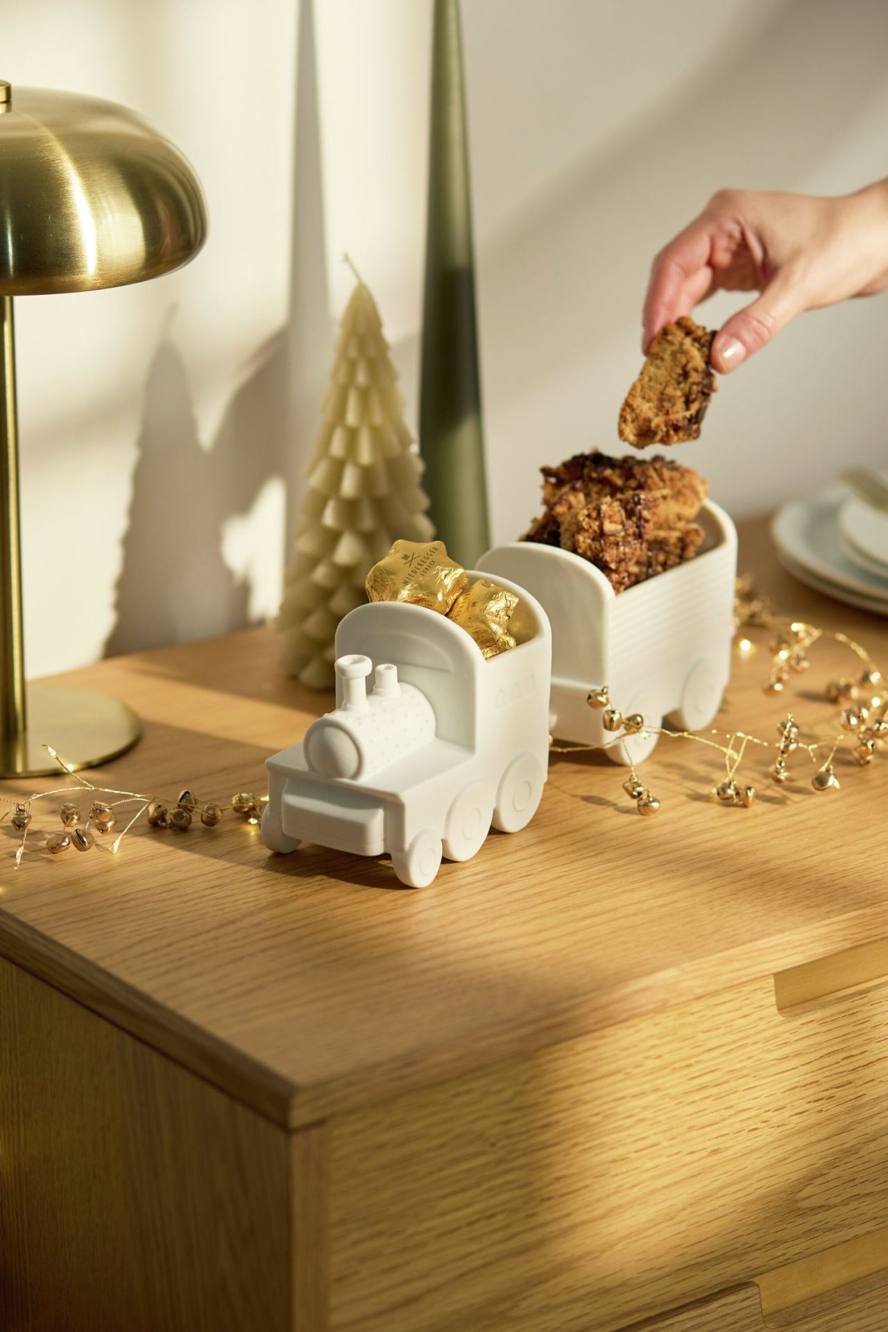 Ensemble de train de Noël, bol, roues