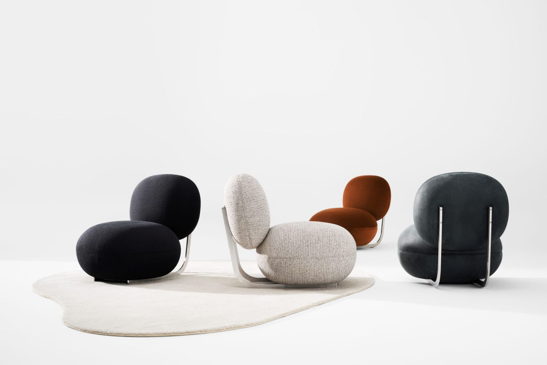 Copper Lounge Chair fauteuil structure en acier inoxydable NORR11