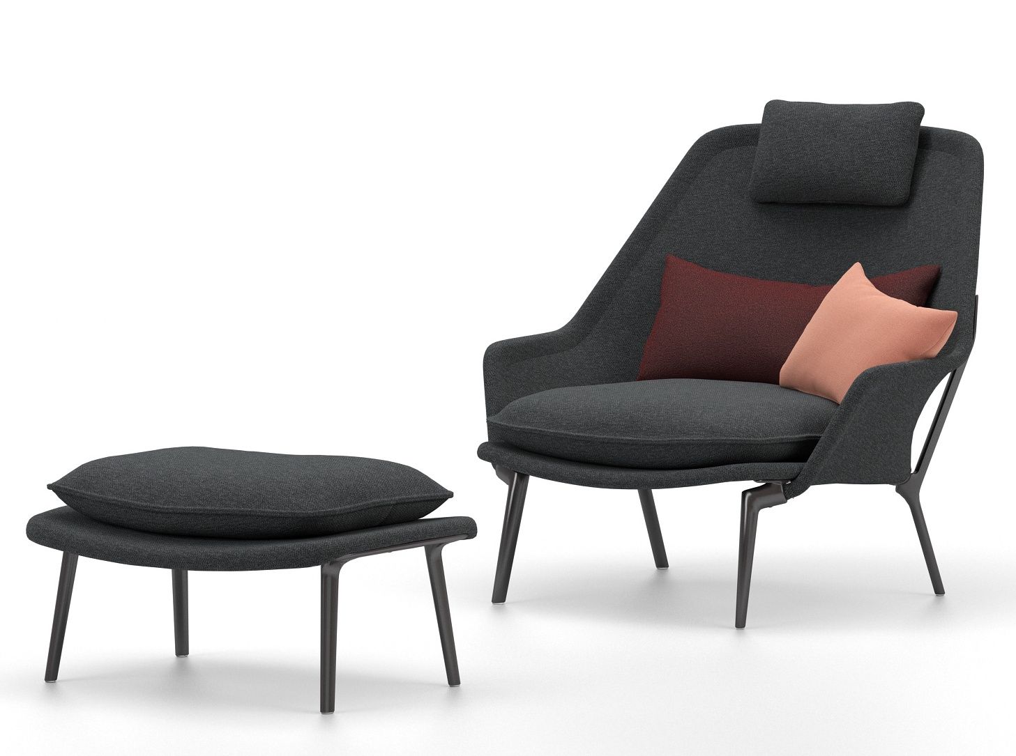 Slow Chair Ottoman Tissu Vitra 
