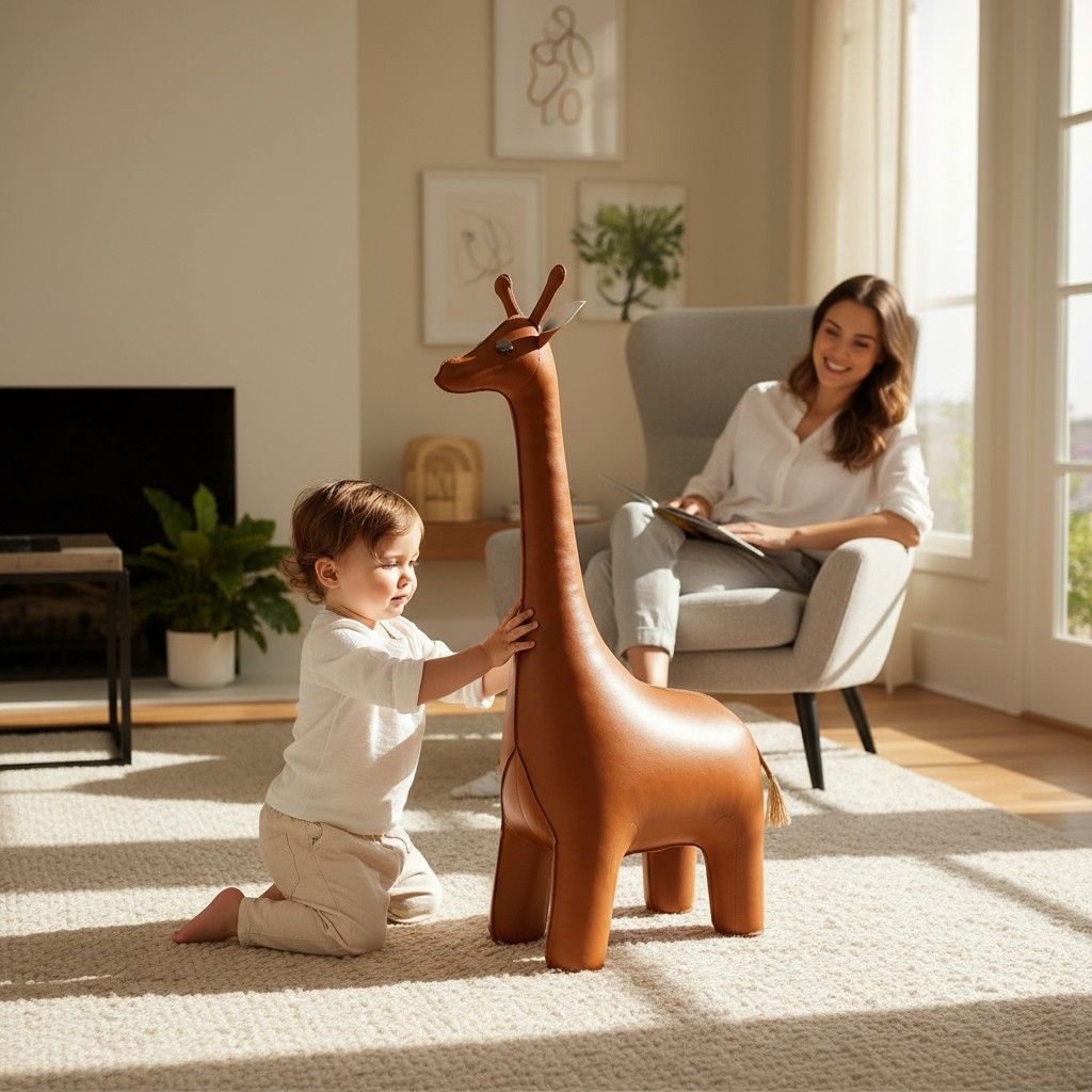 Animal en cuir XXL Butoir de porte Girafe Züny 