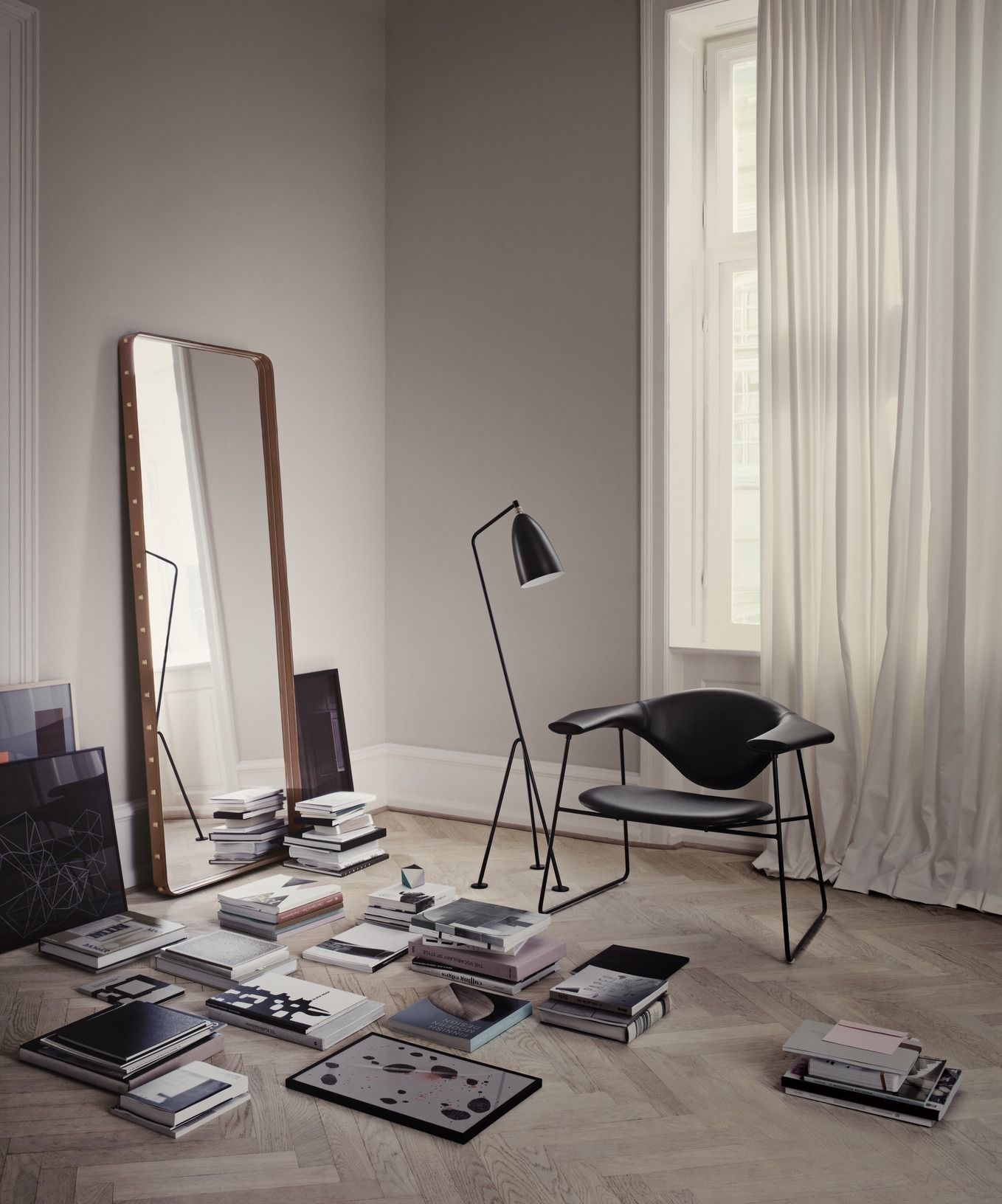 Gräshoppa / Grashoppa lampadaire noir Gubi