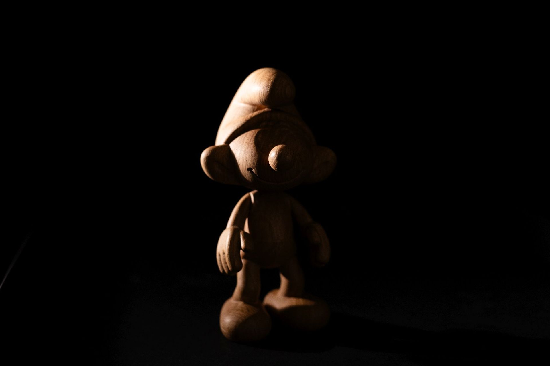 Petite figurine en bois Schtroumpf Boyhood