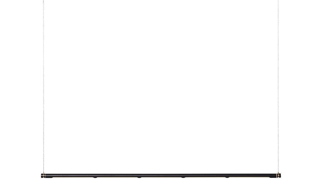 Schwarze Oneline Hängeleuchte von Fritz Hansen, moderne Pendelleuchte für Wohnzimmer und Essbereich.