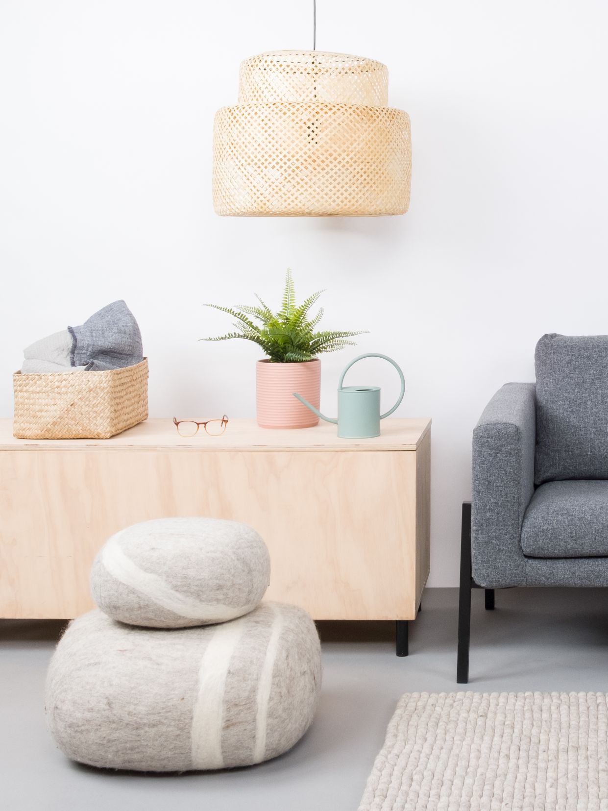 Tabouret en feutre Galet XL Béla myfelt