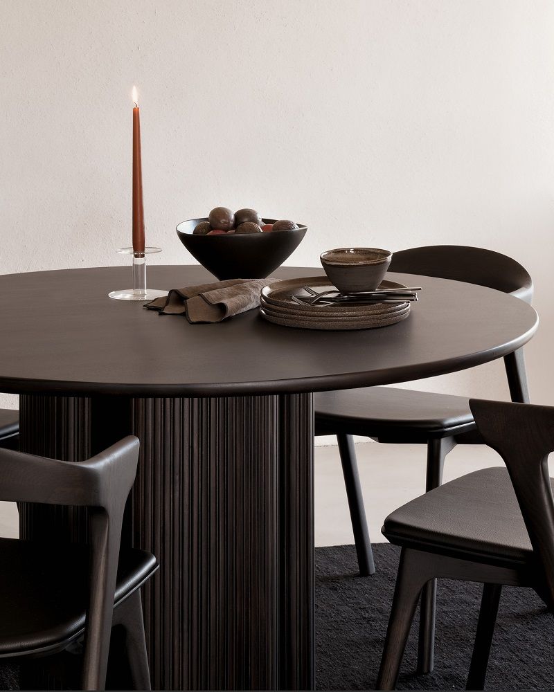 Roller Max Table ronde acajou marron foncé Ethnicraft