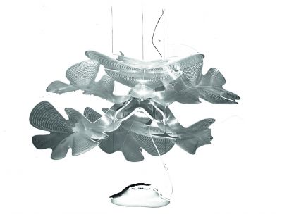 Chlorophilie suspension structure chrome diffuseur transparent Artemide