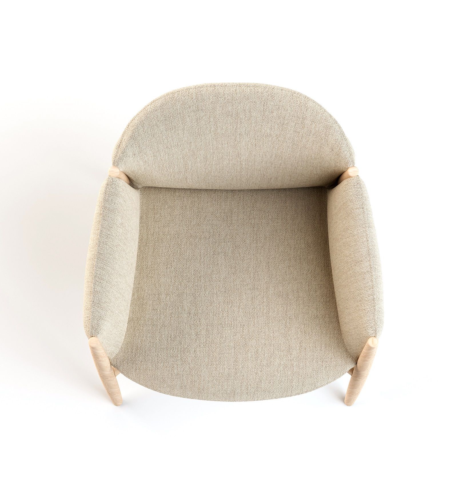 Chaise Kagu avec accoudoirs piètement bois Cor