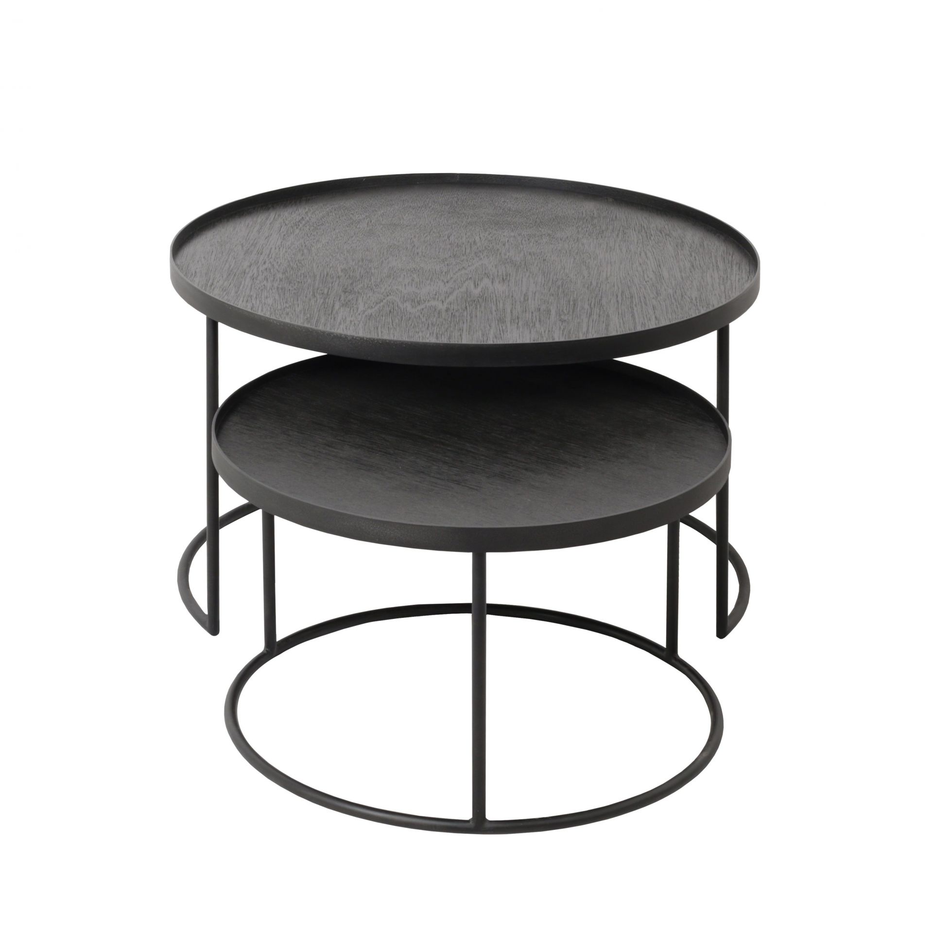 Table basse 2 pièces Noir Rond S/L Ethnicraft 