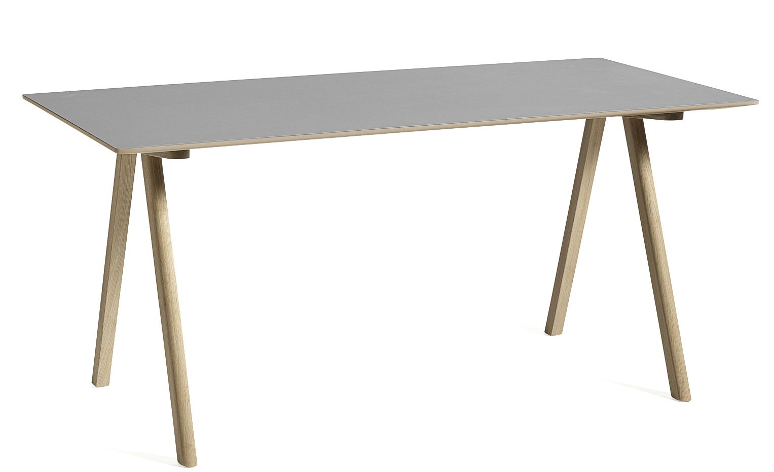Copenhague Table CPH 10 Hay Chêne verni à l'eau / Plateau Linoléum gris chants MDF