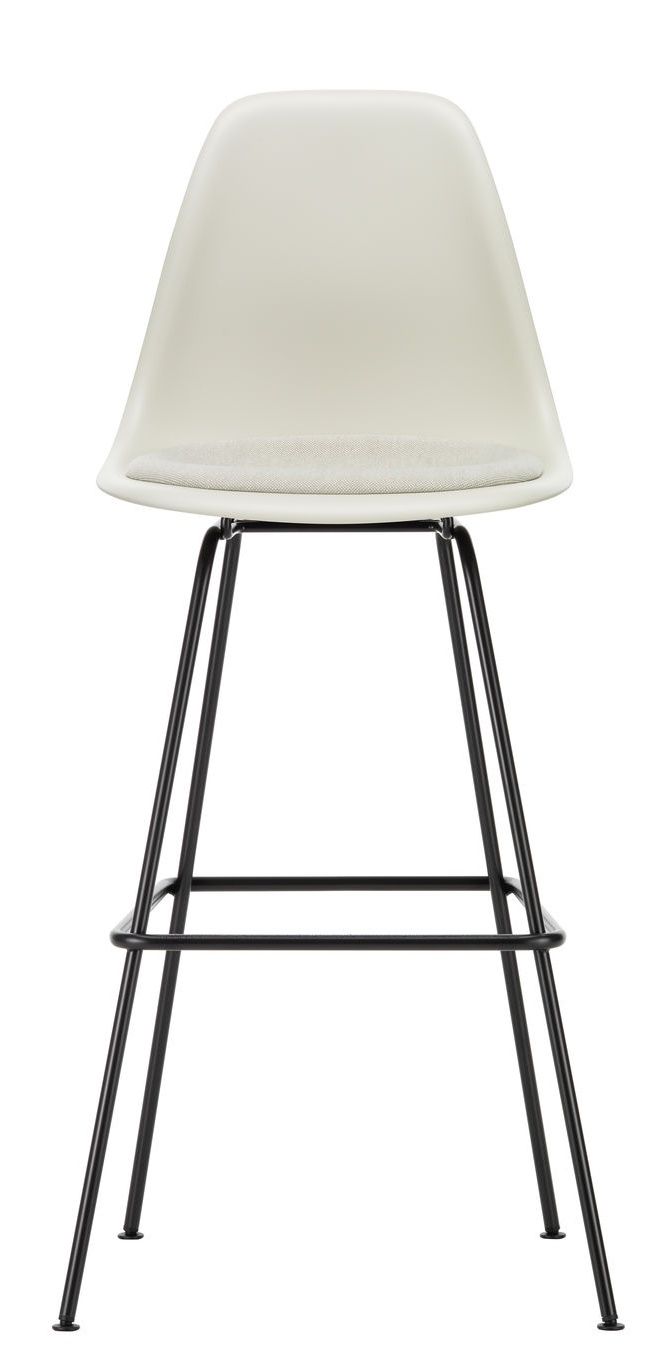 Eames Plastic Bar Stool Tabouret de bar haut avec coussin d'assise Vitra