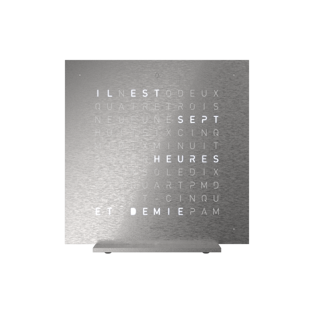  Earth 13.5 Steel Series Horloge de table version / Montre Français QLOCKTWO