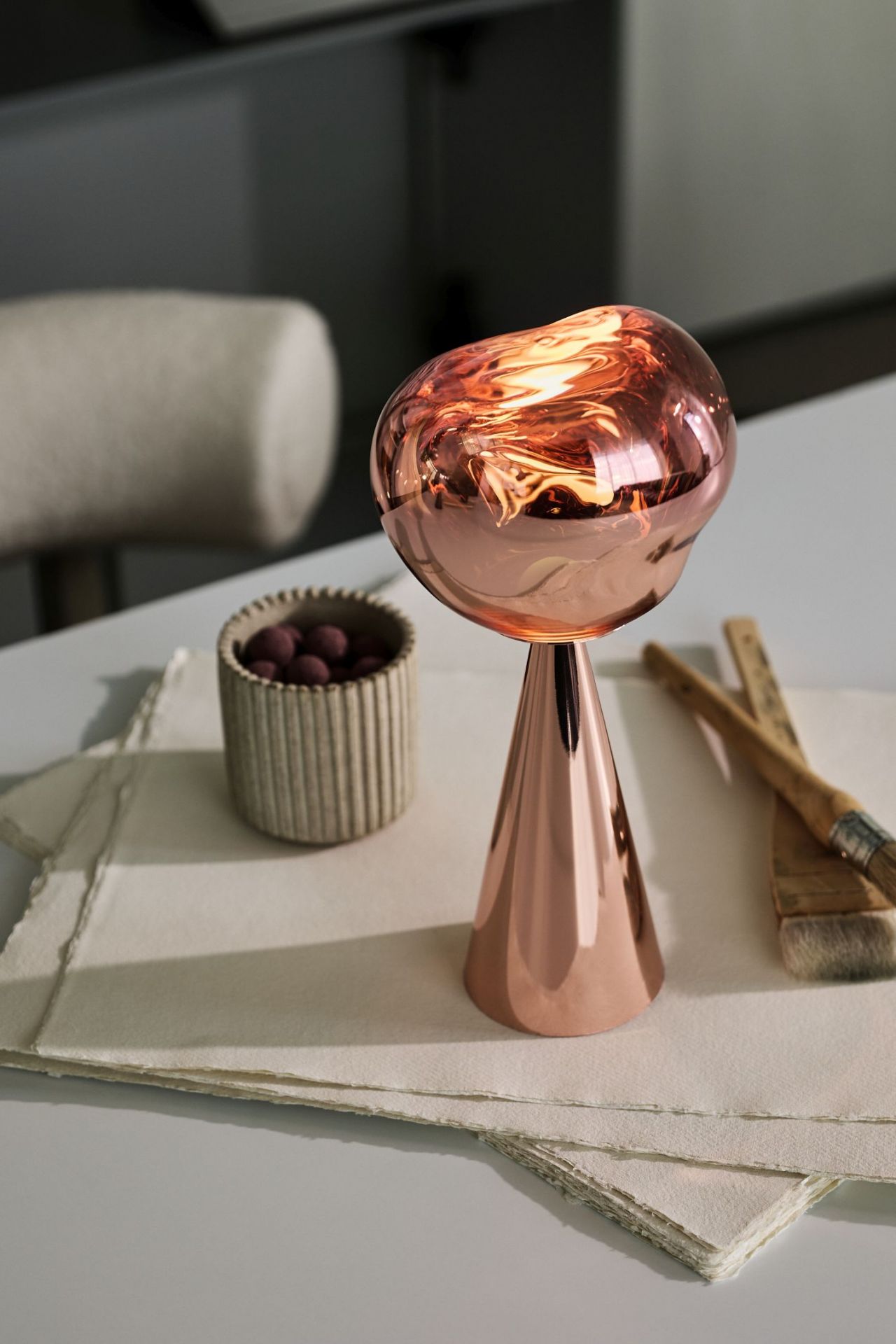 Melt Portable LED Lampe de table Argent Tom Dixon