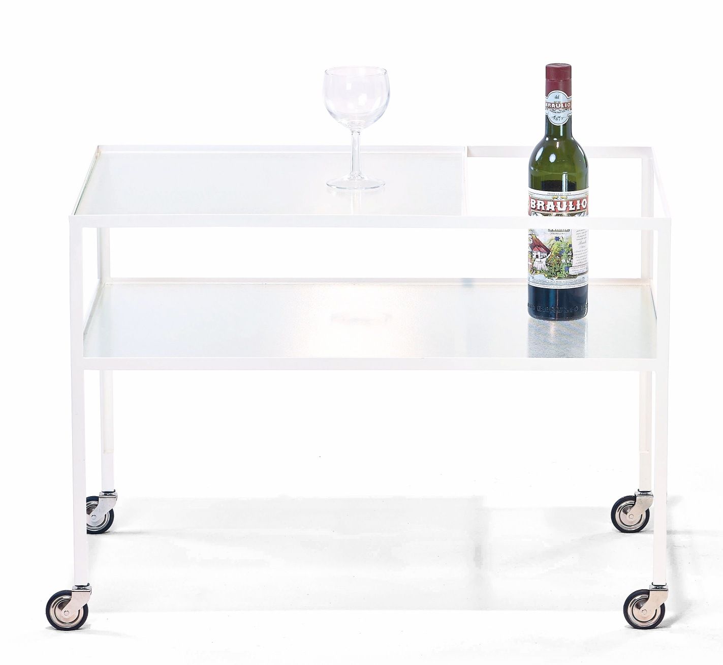 Chariot de bar blanc Richard Lampert